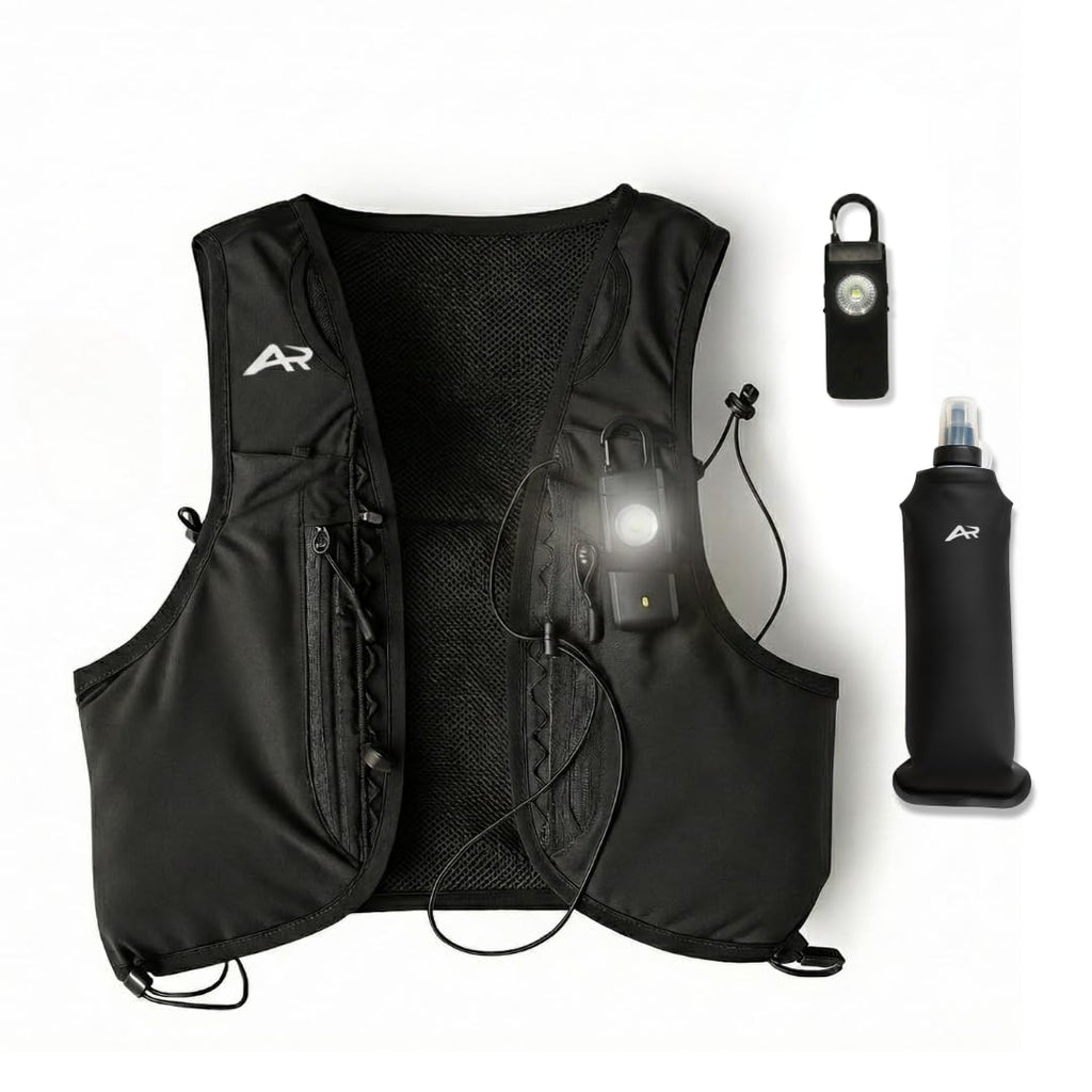AeroRun™ Laufweste mit 500ml Trinkflasche & Alarm Licht (Größe XS-S)