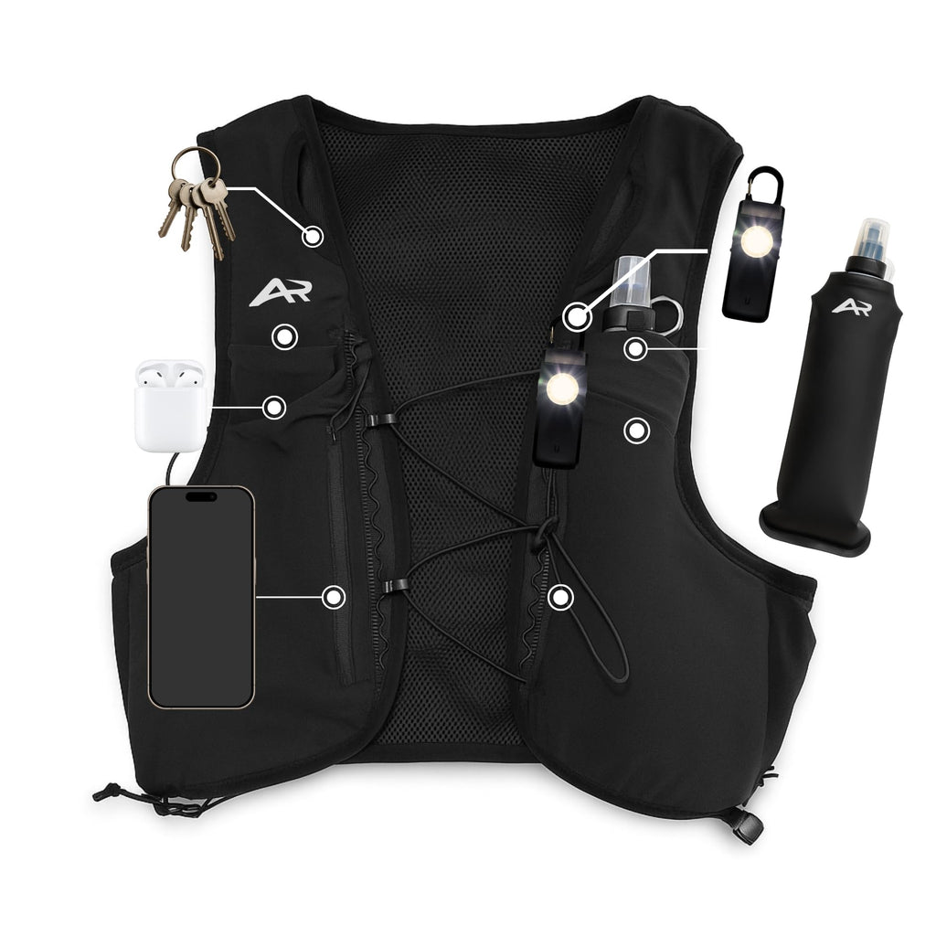 AeroRun™ Laufweste mit 500ml Trinkflasche & Alarm Licht (Größe XS-S)